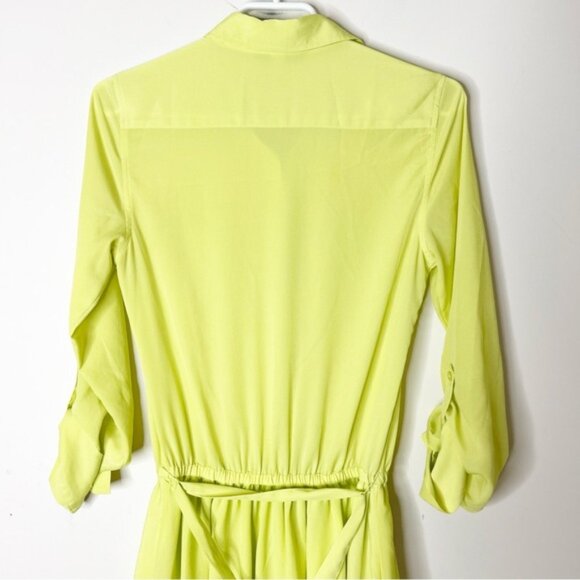 Victoria's Secret Shirt Dress Button down front Neon yellow Long sleeve - Picture 9 of 13